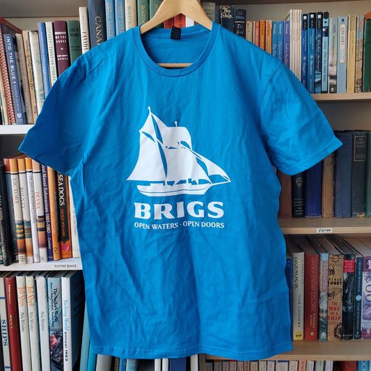 Example Listing: T-shirt - Bright Blue with Brigs Logo