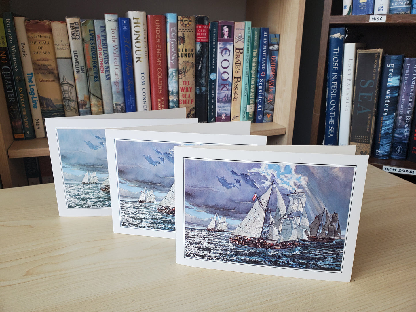 Example Listing: Cards - Three Small Brigantines Cards & Envelopes