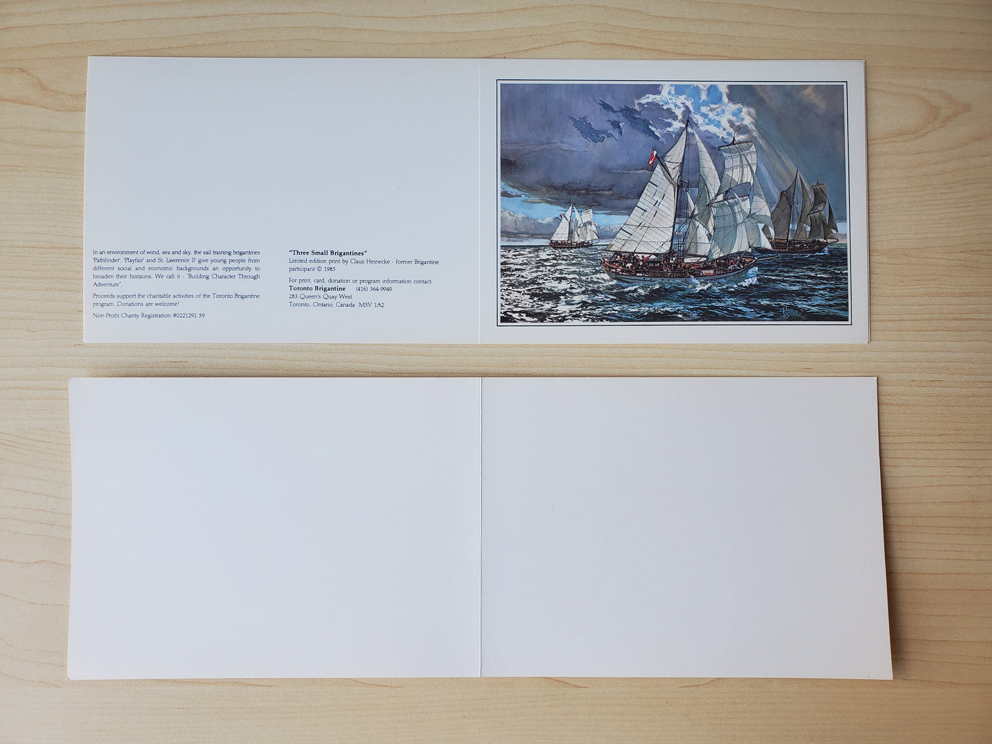 Example Listing: Cards - Three Small Brigantines Cards & Envelopes