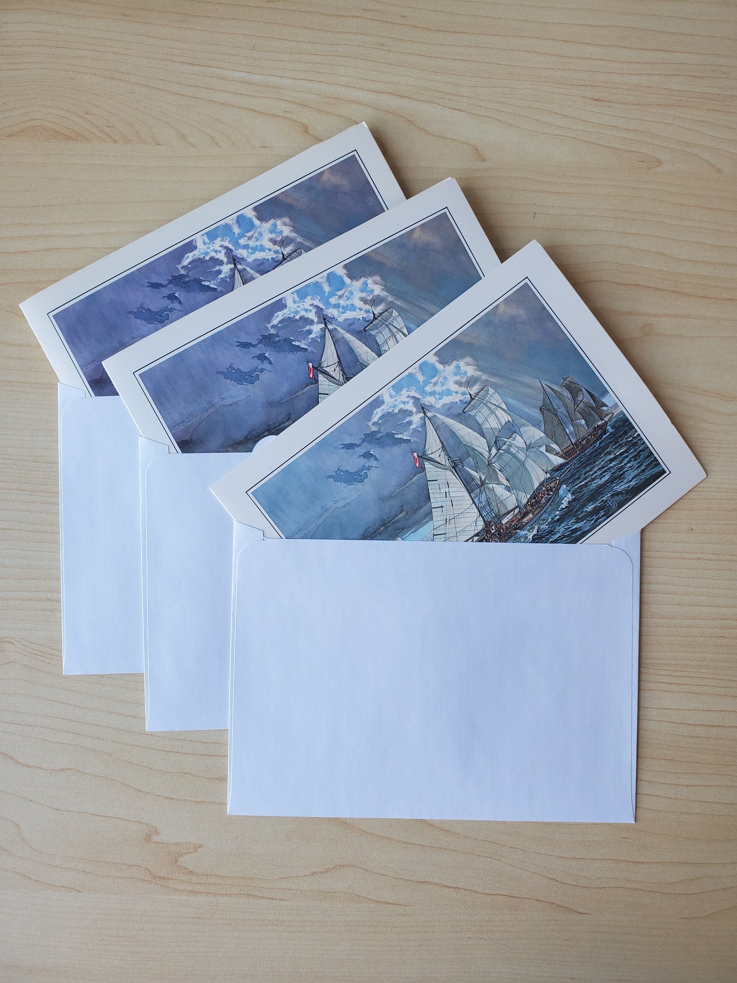 Example Listing: Cards - Three Small Brigantines Cards & Envelopes