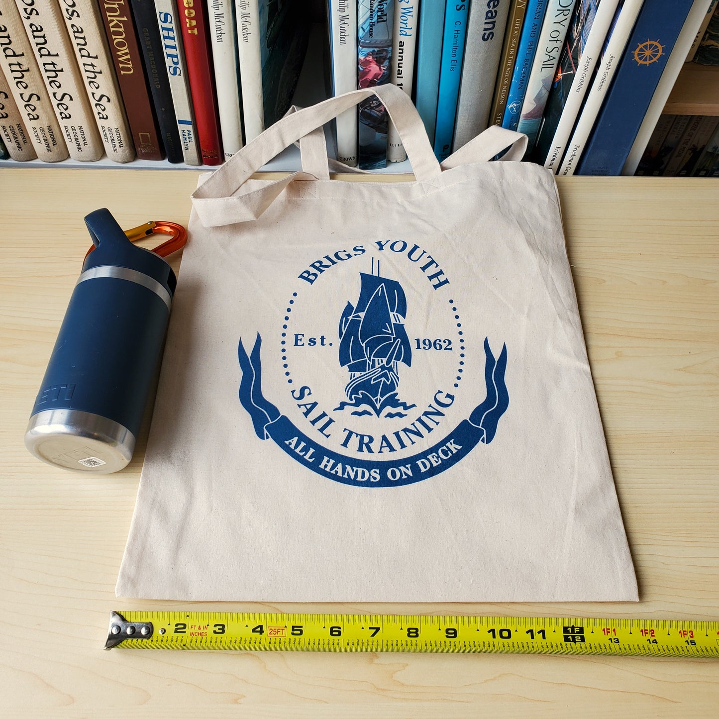 Example Listing: Cotton Tote - Brigs Crest (Sea Blue)